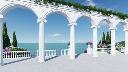 3D Roman balcony 00833