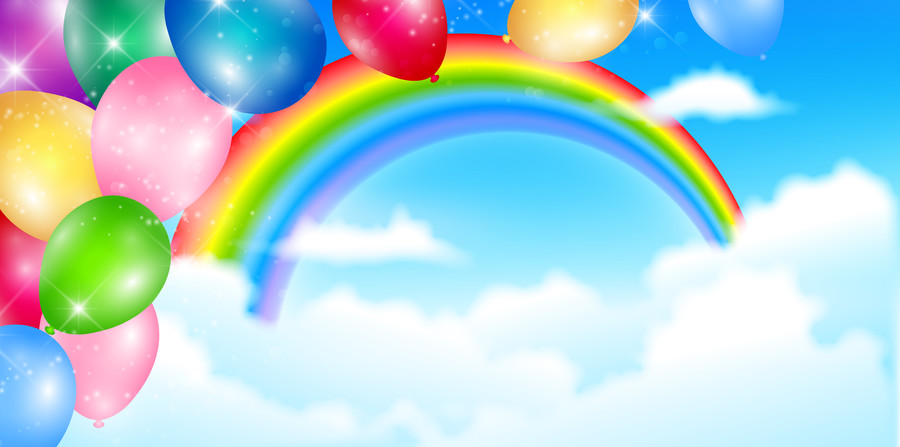 Balloon rainbow sky 00364