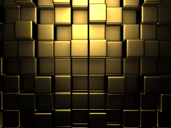 Gold Cubes. 3D 00987