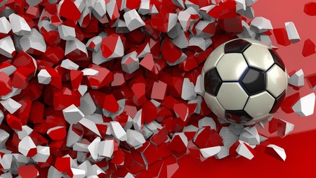 The ball crashed into a Red wall 00394